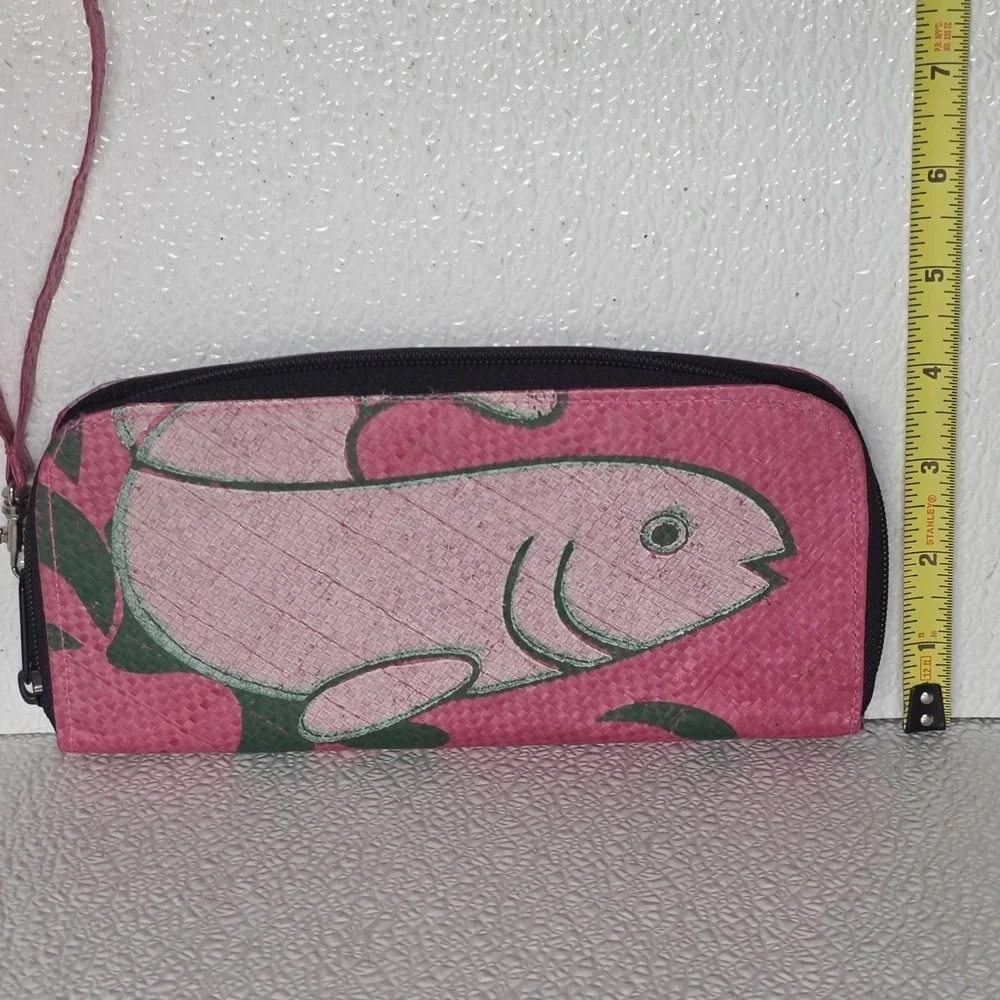 Angkor Recycled Cambodia Pink Fish Wallet Wristlet